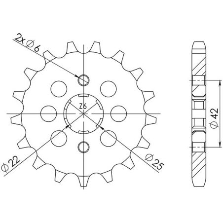 PIGNONE S AC P530-D15 SGR - SPROCKETS  HONDA CB T TWIN DOHC (T0/T1) 500 75/77