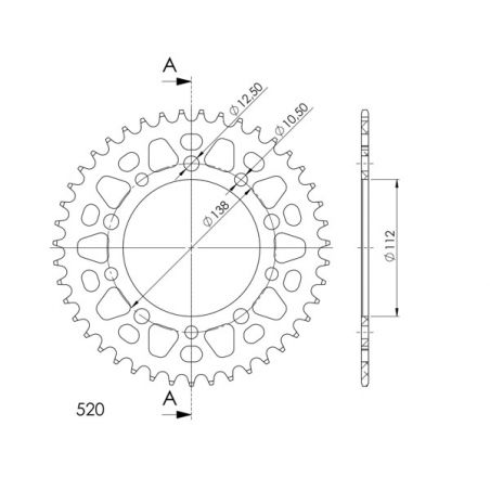 CORONA R+2 AL P520-D43 SGR - SPROCKETS  HONDA CBF Abs (PC39) 500 04/06