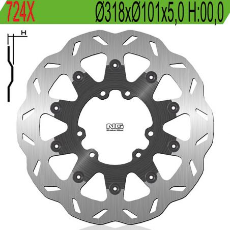 DISCO FRENO ANT. NG 724X HONDA CR R (PE02) 500 95/01