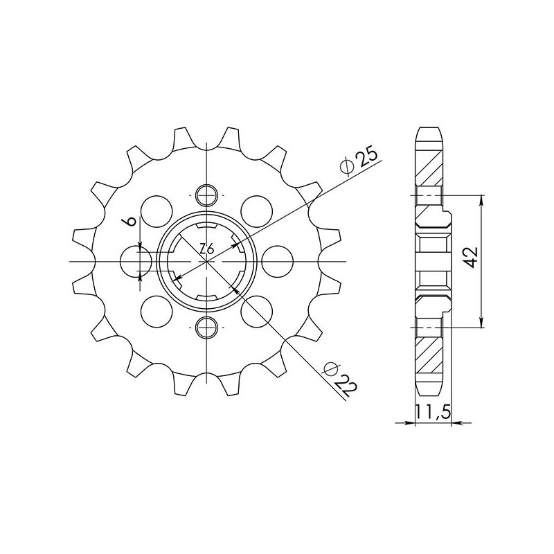 PIGNONE S AC P530-D15 SGR - SPROCKETS  HONDA FT Ascot (PC07) 500 82/84