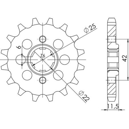 PIGNONE S AC P530-D15 SGR - SPROCKETS  HONDA FT Ascot (PC07) 500 82/84