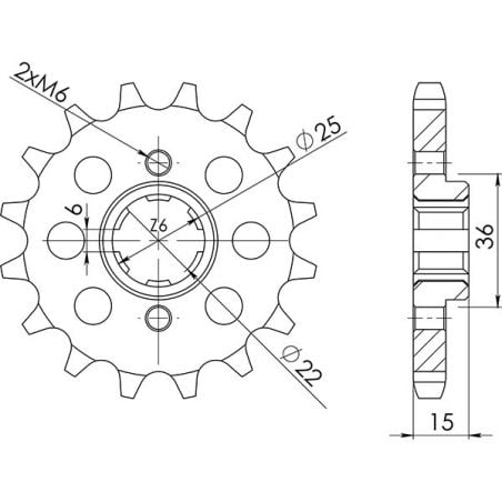 PIGNONE S AC P525-D15 SGR - SPROCKETS  HONDA XBR F (42CV) 500 85/86