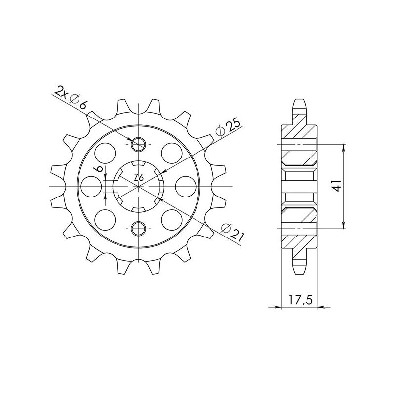 PIGNONE S+2 AC P525-D14 SGR - SPROCKETS  HONDA XBR S (27CV) 500 87/91