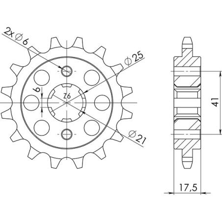 PIGNONE S+2 AC P525-D14 SGR - SPROCKETS  HONDA XBR S (27CV) 500 87/91