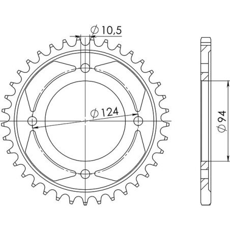 CORONA S AC P530-D37 SGR - SPROCKETS  HONDA CB F Super Sport (F0/F1/F2) 550 75/77