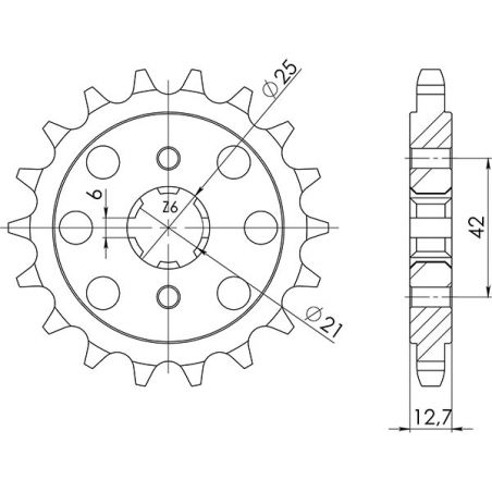 PIGNONE S+2 AC P530-D17 SGR - SPROCKETS  HONDA CB Four (K0/K1/K2/K3/K4) 550 75/78