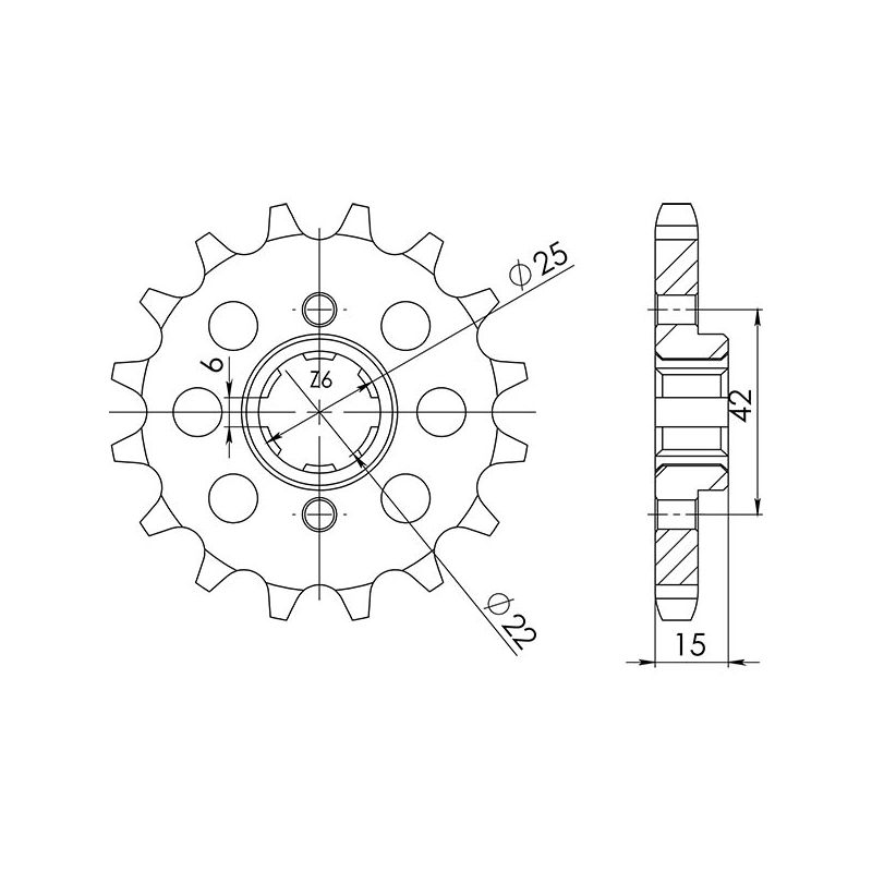 PIGNONE S+2 AC P530-D16 SGR - SPROCKETS  HONDA CBX F/F2 (PC04) 550 82/85