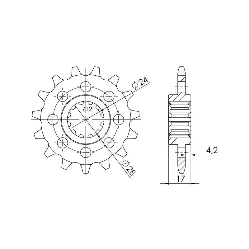 PIGNONE R AC P520-D15 SGR - SPROCKETS  HONDA CB F Hornet (PC34) 600 98/02