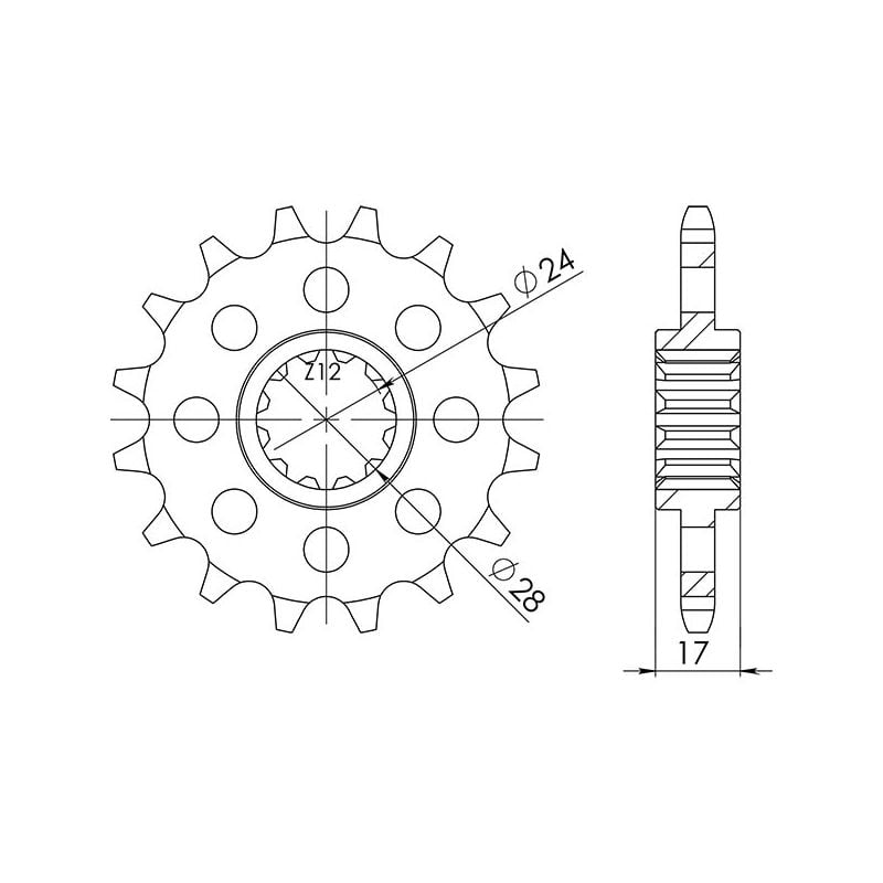PIGNONE S+2 AC P525-D15 SGR - SPROCKETS  HONDA CB F Hornet (PC36) 600 03/06