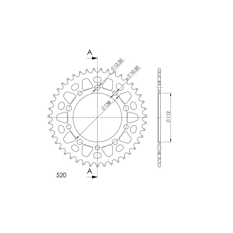 CORONA R AL P520-D43 SGR - SPROCKETS  HONDA CBF S ABS (PC38/PC43) 600 04/07