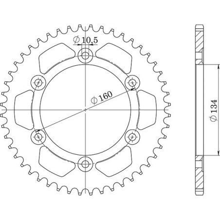 CORONA S+2 AC P525-D47 SGR - SPROCKETS  HONDA CBR F (1/2/3/4/5/6)(PC35E/PC35F) 600 01/06