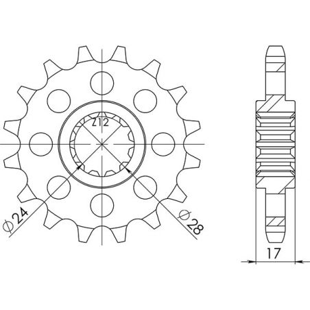 PIGNONE S AC P530-D15 SGR - SPROCKETS  HONDA CBR F (H/J/K/L) (PC19/PC23) 600 87/90