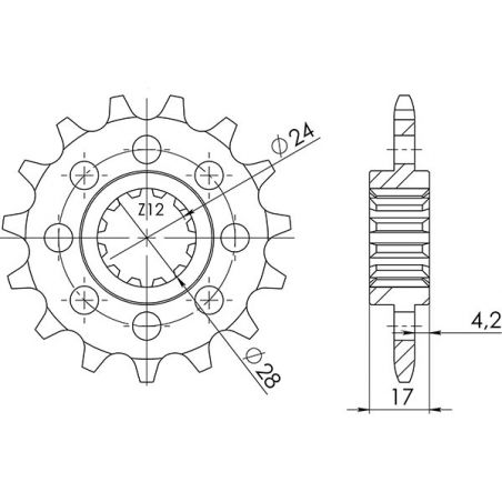 PIGNONE R+2 AC P520-D15 SGR - SPROCKETS  HONDA CBR F (M/N/P) (PC25) 600 91/94