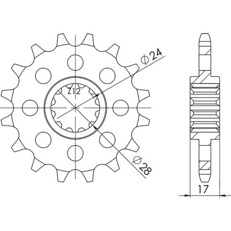 PIGNONE S+2 AC P525-D15 SGR - SPROCKETS  HONDA CBR F (T/V/W) (PC31/PC31A) 600 97/98