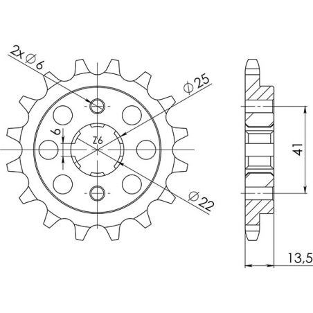 PIGNONE S+2 AC P525-D16 SGR - SPROCKETS  HONDA VT C Shadow /CD Shadow (PC21) 600 88/88