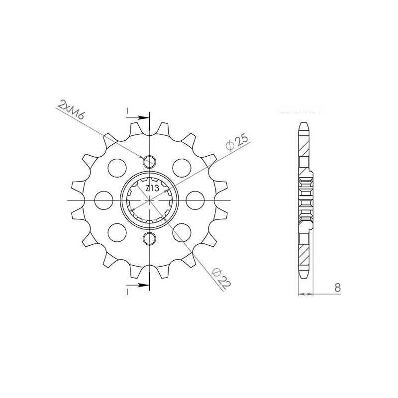 PIGNONE S AC P520-D15 SGR - SPROCKETS  HONDA XL RM/LM (PD04) 600 85/87