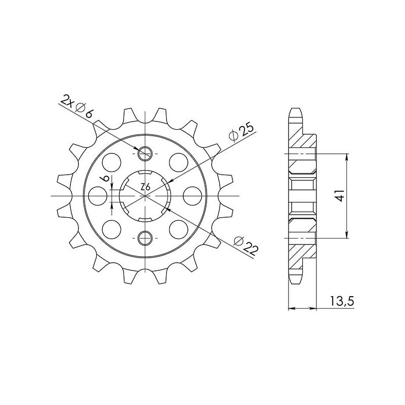 PIGNONE S AC P525-D15 SGR - SPROCKETS  HONDA XL V Transalp 600 87/88