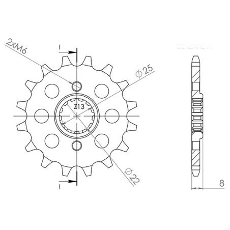 PIGNONE S+2 AC P520-D14 SGR - SPROCKETS  HONDA XR R (PE04) 600 85/90