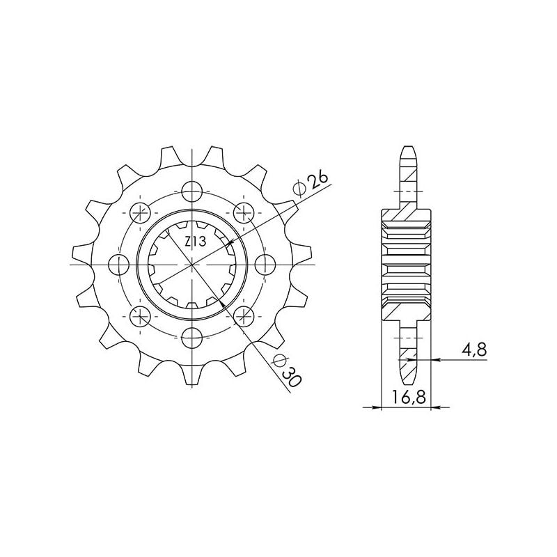 PIGNONE R AC P520-D15 SGR - SPROCKETS  HONDA CB F (RC75) 650 14/16