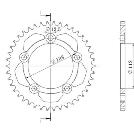 CORONA S+2 AL P525-D44 SGR - SPROCKETS  HONDA CB RA ABS Neo Sports Cafè (RH02) 650 19/20