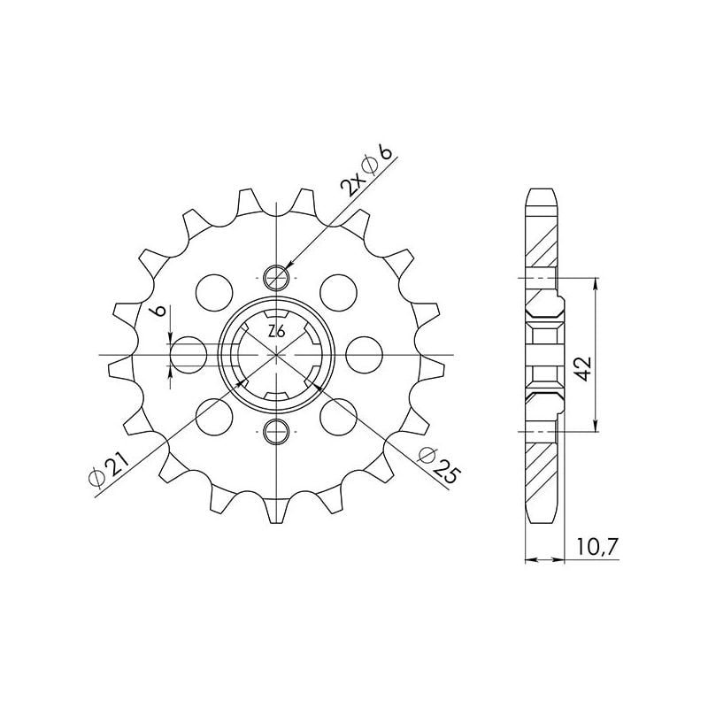 PIGNONE S+2 AC P530-D17 SGR - SPROCKETS  HONDA CB SC Nighthawk 650 82/83