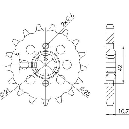 PIGNONE S+2 AC P530-D17 SGR - SPROCKETS  HONDA CB SC Nighthawk 650 82/83