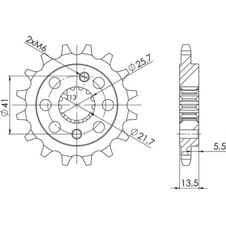PIGNONE S+2 AC P525-D16 SGR - SPROCKETS  HONDA NT Hawk GT 650 88/91