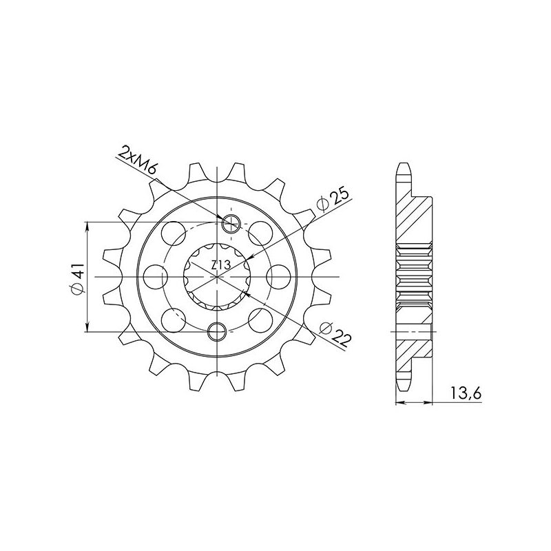 PIGNONE S+2 AC P520-D14 SGR - SPROCKETS  HONDA XR R 650 00/07