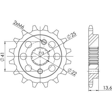PIGNONE S+2 AC P520-D14 SGR - SPROCKETS  HONDA XR R 650 00/07