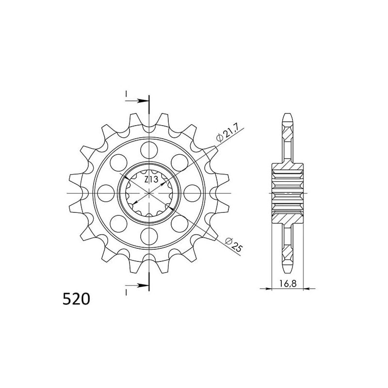 PIGNONE S+2 AC P520-D16 SGR - SPROCKETS  HONDA CTX ABS 700 14/16
