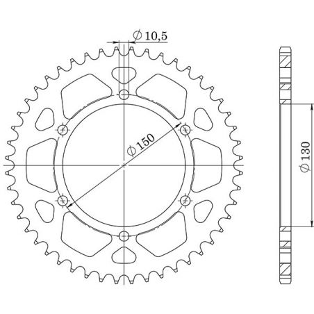 CORONA S+2 AC P525-D49 SGR - SPROCKETS  HONDA XL V Transalp ABS 700 08/13