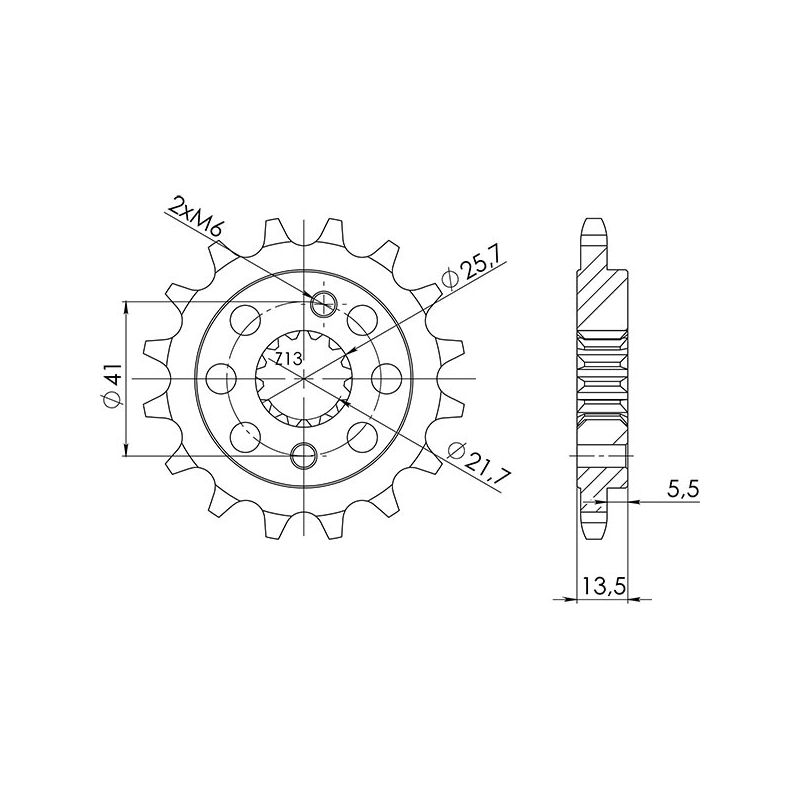 PIGNONE S AC P525-D15 SGR - SPROCKETS  HONDA XL V Transalp ABS 700 08/13