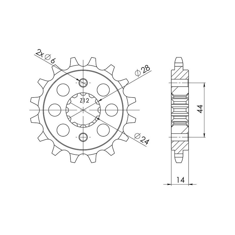 PIGNONE S+2 AC P525-D17 SGR - SPROCKETS  HONDA VT C Shadow (RC44) 750 97/03