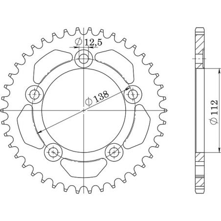 CORONA S+2 AC P525-D43 SGR - SPROCKETS  HONDA VT DC1/DC2 Black Widow (RC48) 750 00/00
