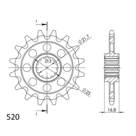 PIGNONE S+2 AC P520-D17 SGR - SPROCKETS JTF1373 HONDA X-ADV (RC95A/RC95B/RH10A/RH10B) 750 17/20