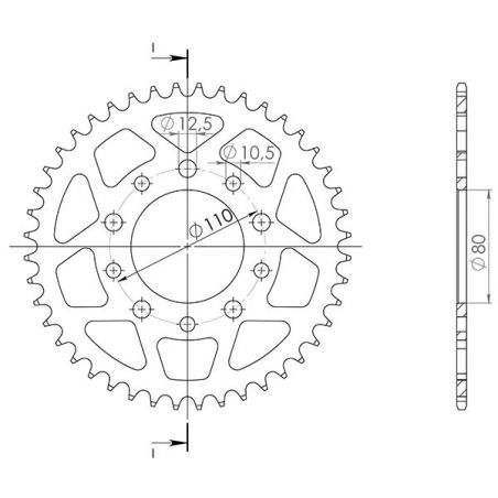 CORONA S AL P525-D45 SGR - SPROCKETS  HONDA XRV Africa Twin (RD04/RD07) 750 93/03
