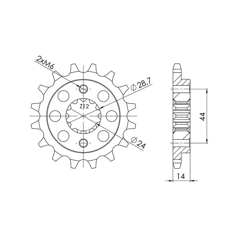 PIGNONE S AC P525-D16 SGR - SPROCKETS  HONDA XRV Africa Twin (RD04/RD07) 750 93/03