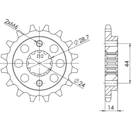 PIGNONE S+2 AC P525-D16 SGR - SPROCKETS  HONDA XRV Africa Twin (RD04/RD07) 750 90/92