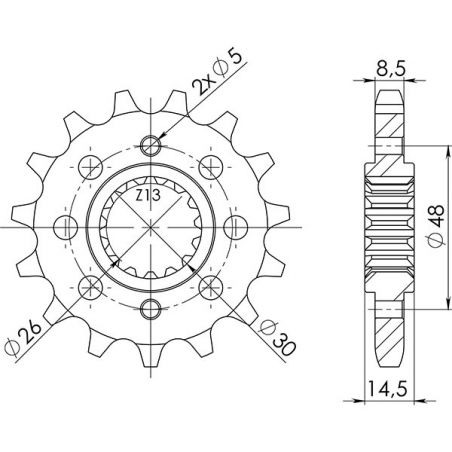 PIGNONE S AC P530-D17 SGR - SPROCKETS  HONDA CB F Bol d'or (FC/F2C/FD/F2D (SC09) 900 82/84