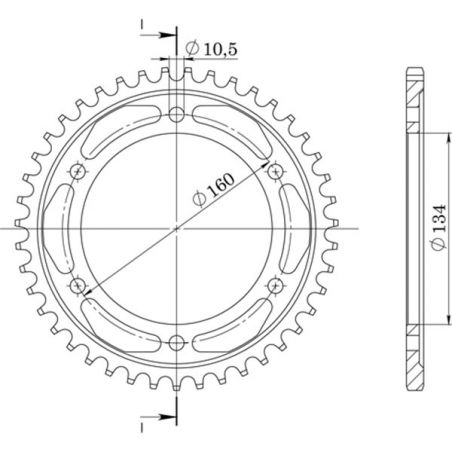 CORONA S+2 AL P530-D44 SGR - SPROCKETS  HONDA CBR RR Fireblade 929 00/01