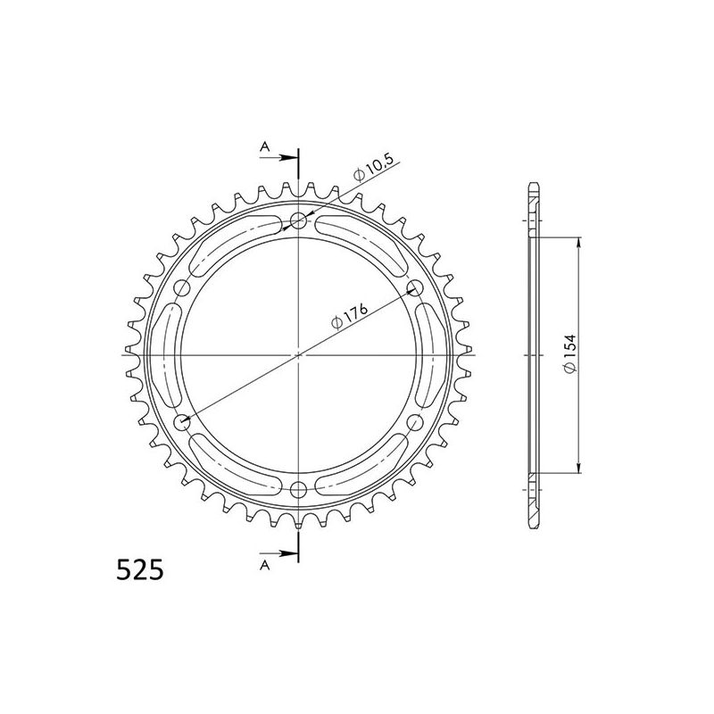 CORONA S AC P525-D44 SGR - SPROCKETS  HONDA CB R Neo Sports Cafè ABS (SC80) 1000 18/20