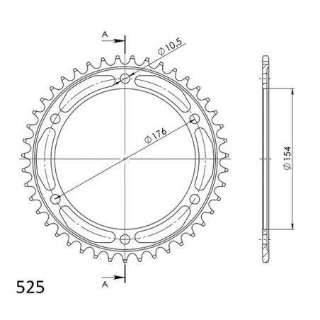 CORONA S AC P525-D44 SGR - SPROCKETS  HONDA CB R Neo Sports Cafè ABS (SC80) 1000 18/20