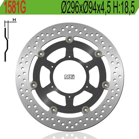 DISCO FRENO ANT. DX-SX NG 1581G HONDA CBF T ABS 1000 07/10