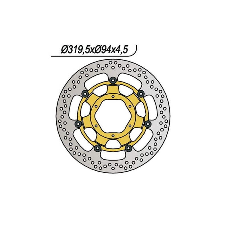 DISCO FRENO ANT. DX-SX NG 1015 HONDA CBR RR Fireblade (SC57) 1000 06/07