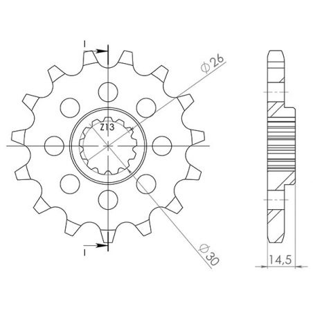 PIGNONE S+2 AC P630-D15 SGR - SPROCKETS  HONDA CBX (6 cil.) (CB1) 1000 78/79