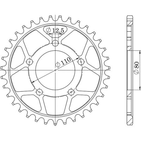CORONA S AC P630-D35 SGR - SPROCKETS  HONDA CBX (6 cil.) (CB1) 1000 78/79