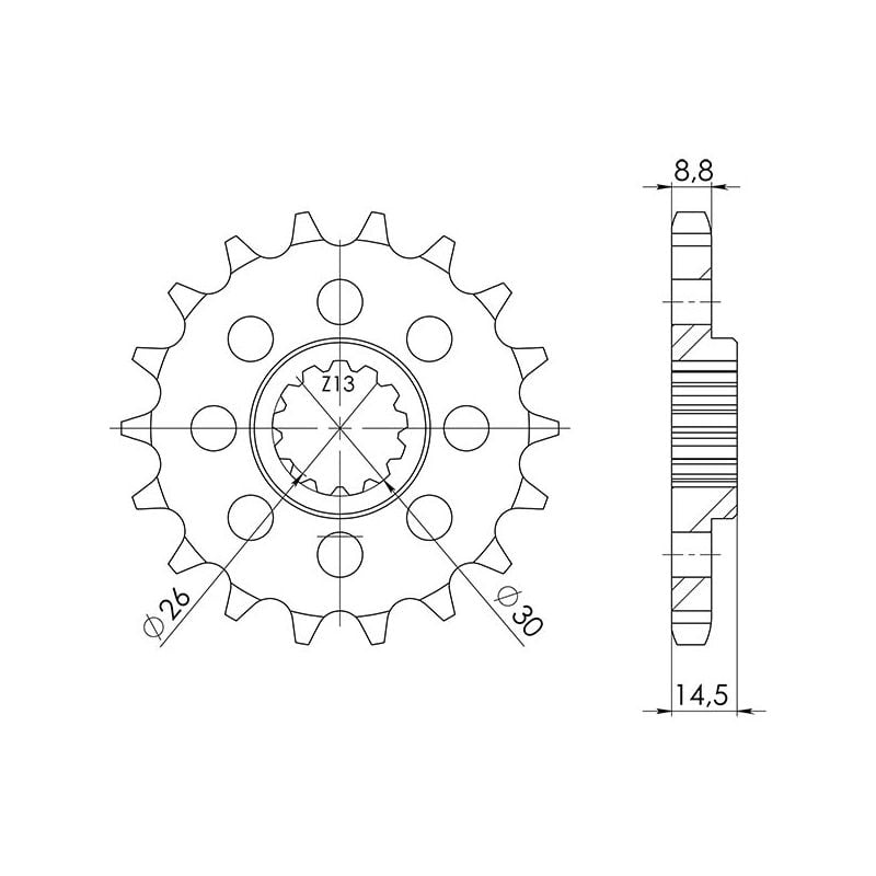 PIGNONE S+2 AC P530-D18 SGR - SPROCKETS  HONDA CBX (6 cil.) (SC03) 1000 80/80