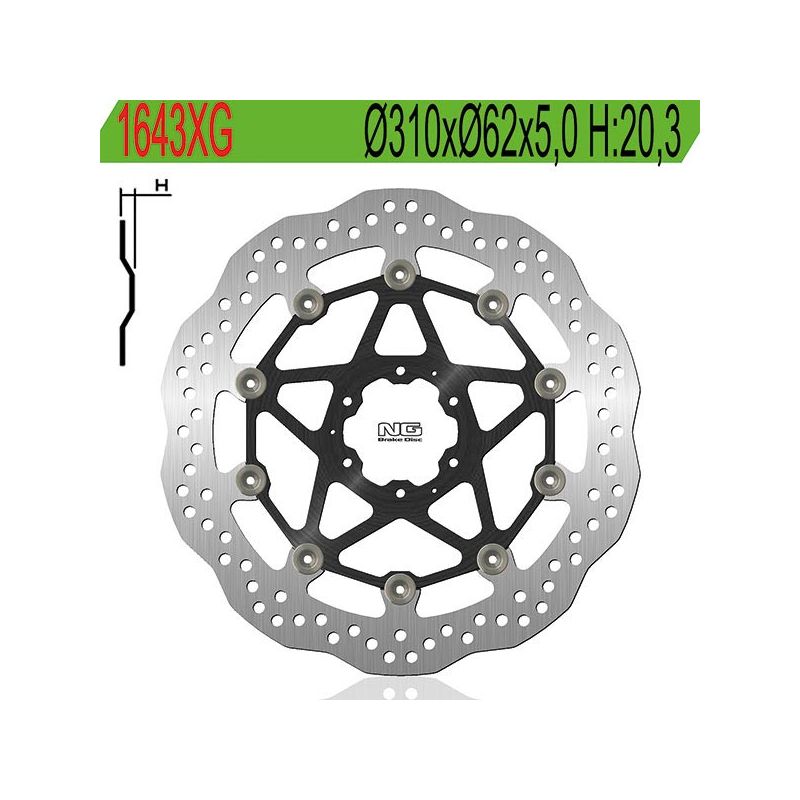 DISCO FRENO ANT. DX-SX NG 1643XG HONDA CRF L Africa Twin 1000 16/19