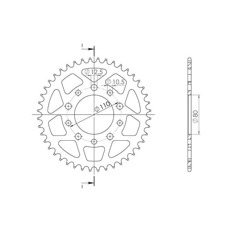 CORONA S+2 AL P525-D44 SGR - SPROCKETS  HONDA CRF L Africa Twin DCT 1000 16/19