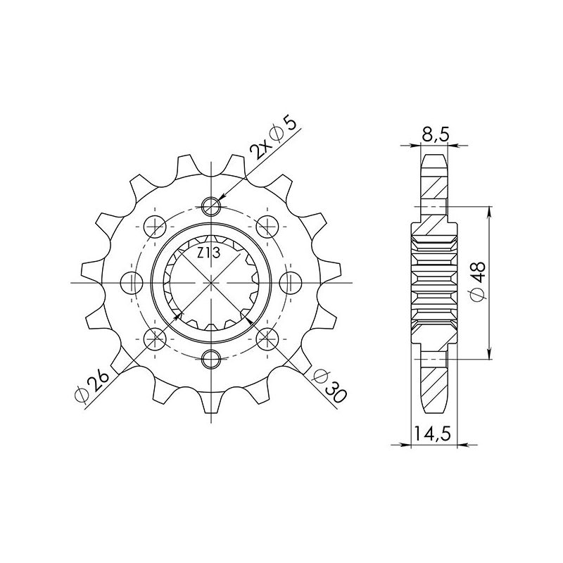 PIGNONE S AC P530-D17 SGR - SPROCKETS  HONDA VF F F2 BOL D'OR (SC15) 1000 85/85